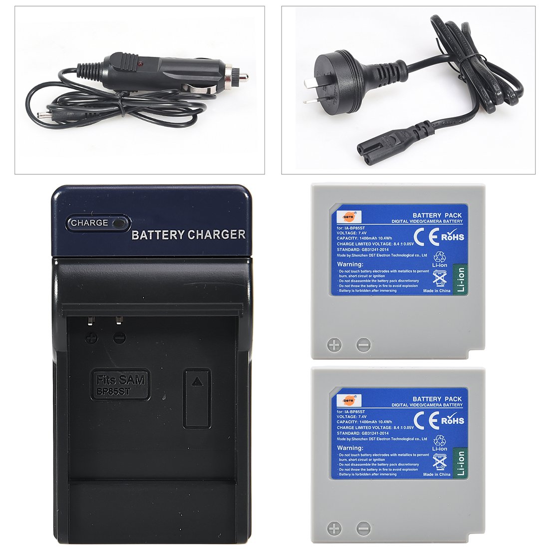 2X IA-BP85ST Battery + DC50 Travel and Car Charger Adapter for Samsung VP-HMX10