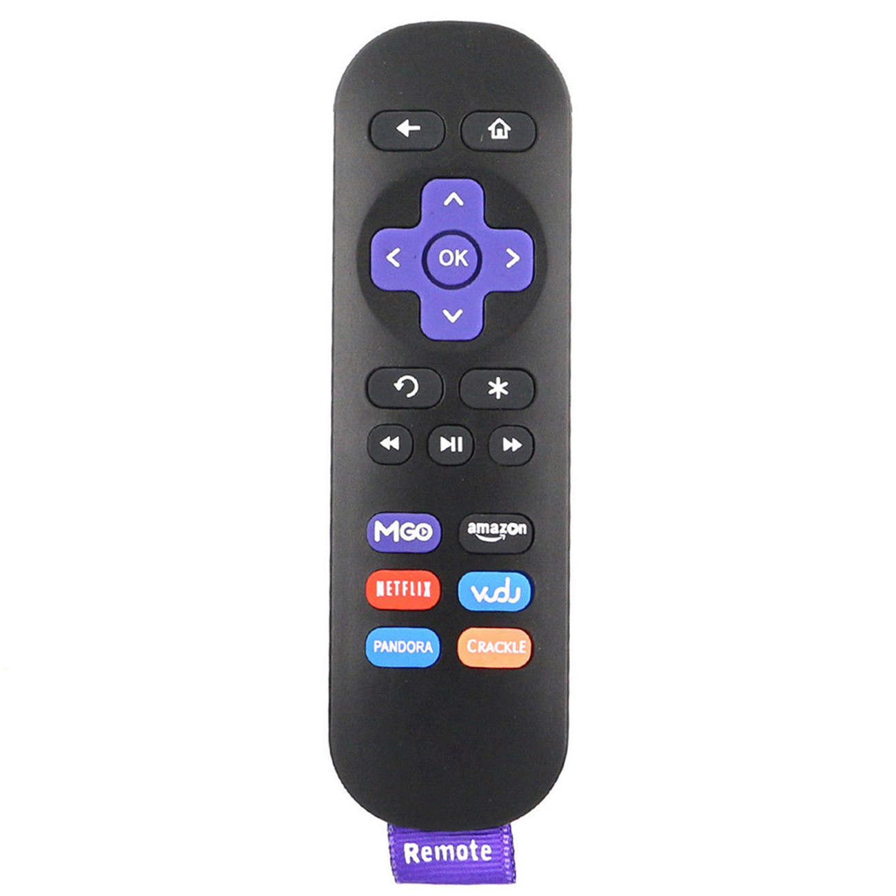 Replacement for Roku Streaming Player Remote w MGO Netflix Vudu Crackle 6 Keys