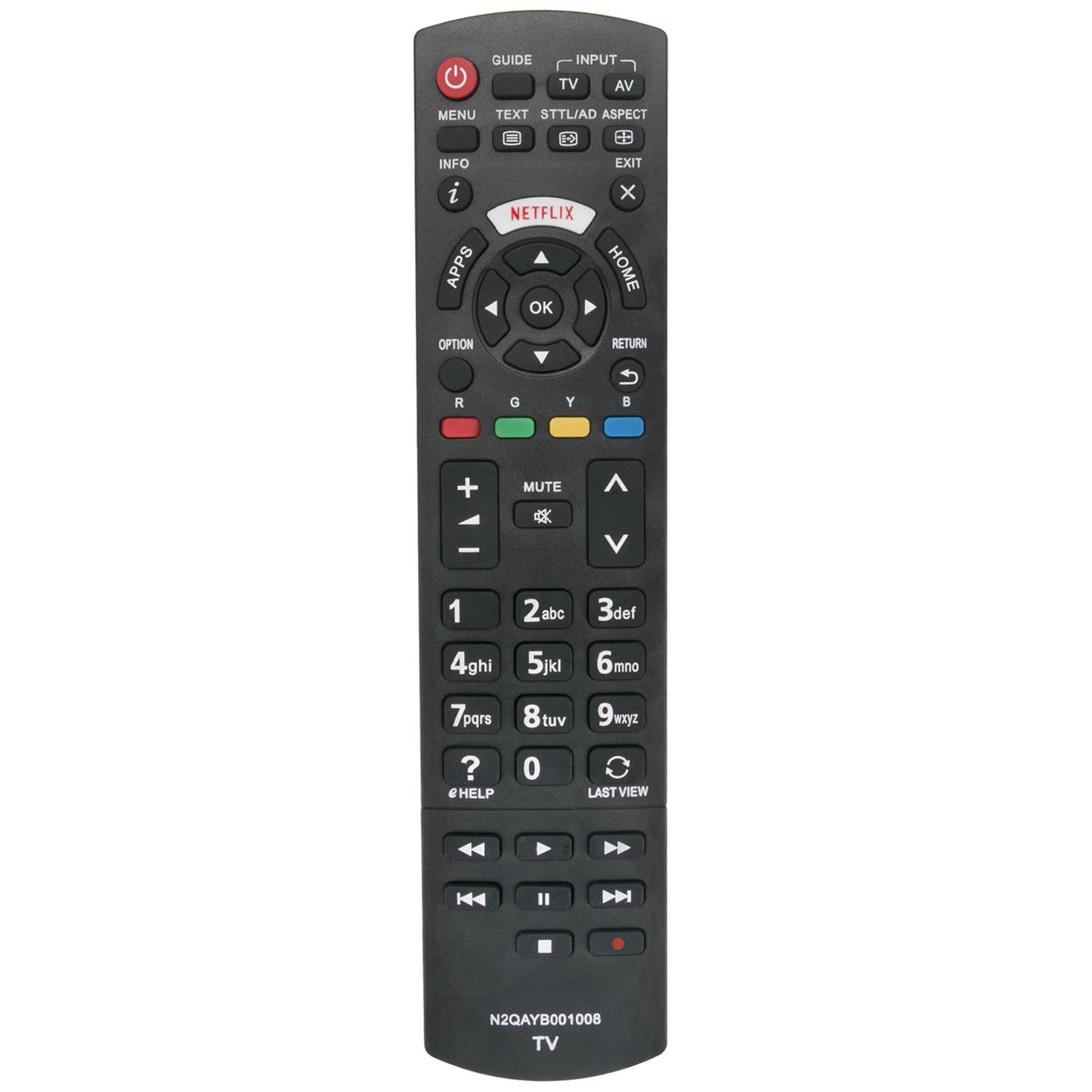 N2QAYB001008 Netflix Remote for Panasonic Plasma TV TH-55CS650Z TH-40DS610U Replacement