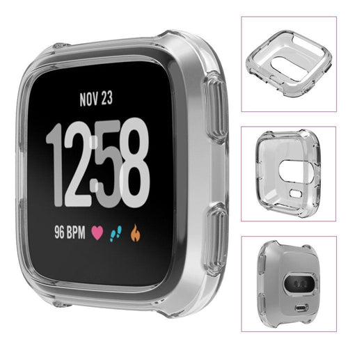 Soft Gel Silicon Protective Frame TPU Cover Case For Fitbit Versa Smart Watch