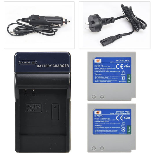 2X IA-BP85ST Battery + DC50 Travel and Car Charger Adapter for Samsung VP-HMX10