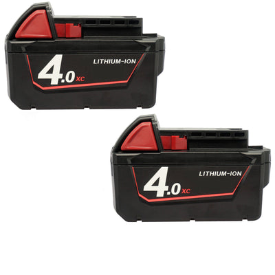 2x 18V 4.0Ah Red Lithium Ion XC 4.0 Battery Replacement For Milwaukee M18 M18B4 48-11-1828