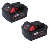 2x 18V 5.0Ah Red Lithium Ion XC 5.0 Battery Replacement For Milwaukee M18 M18B4 48-11-1828