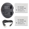 2 Pack Canon LP-E8 Digital Camera Replacement Battery and Smart LCD Display Dual USB Charger